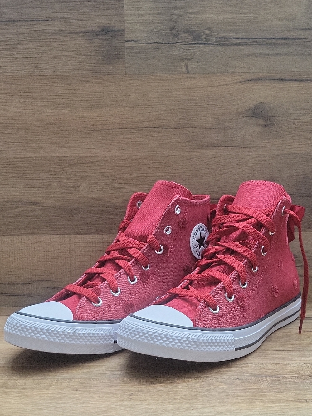Converse Women's High Top Canvas Sneakers in Red
